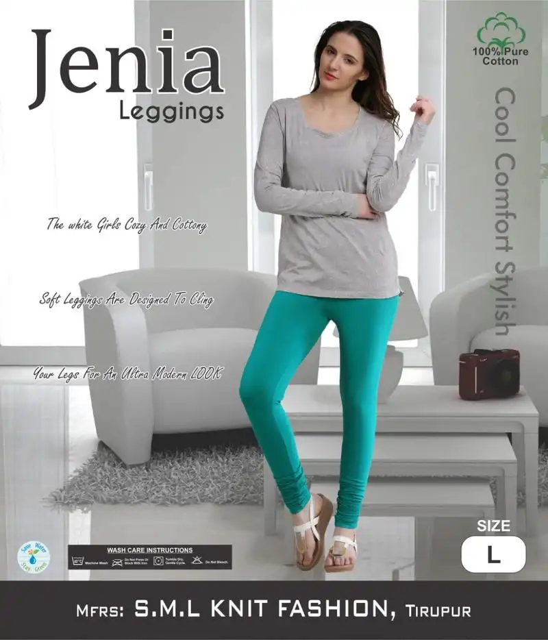 JENIA Pure Cotton 2-Way Solid / Plain Churidar Legging for Women