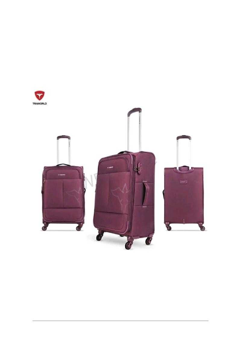 Traworld Soft Body Suitcase and Trolley Bag Set of 1 Sky Blue