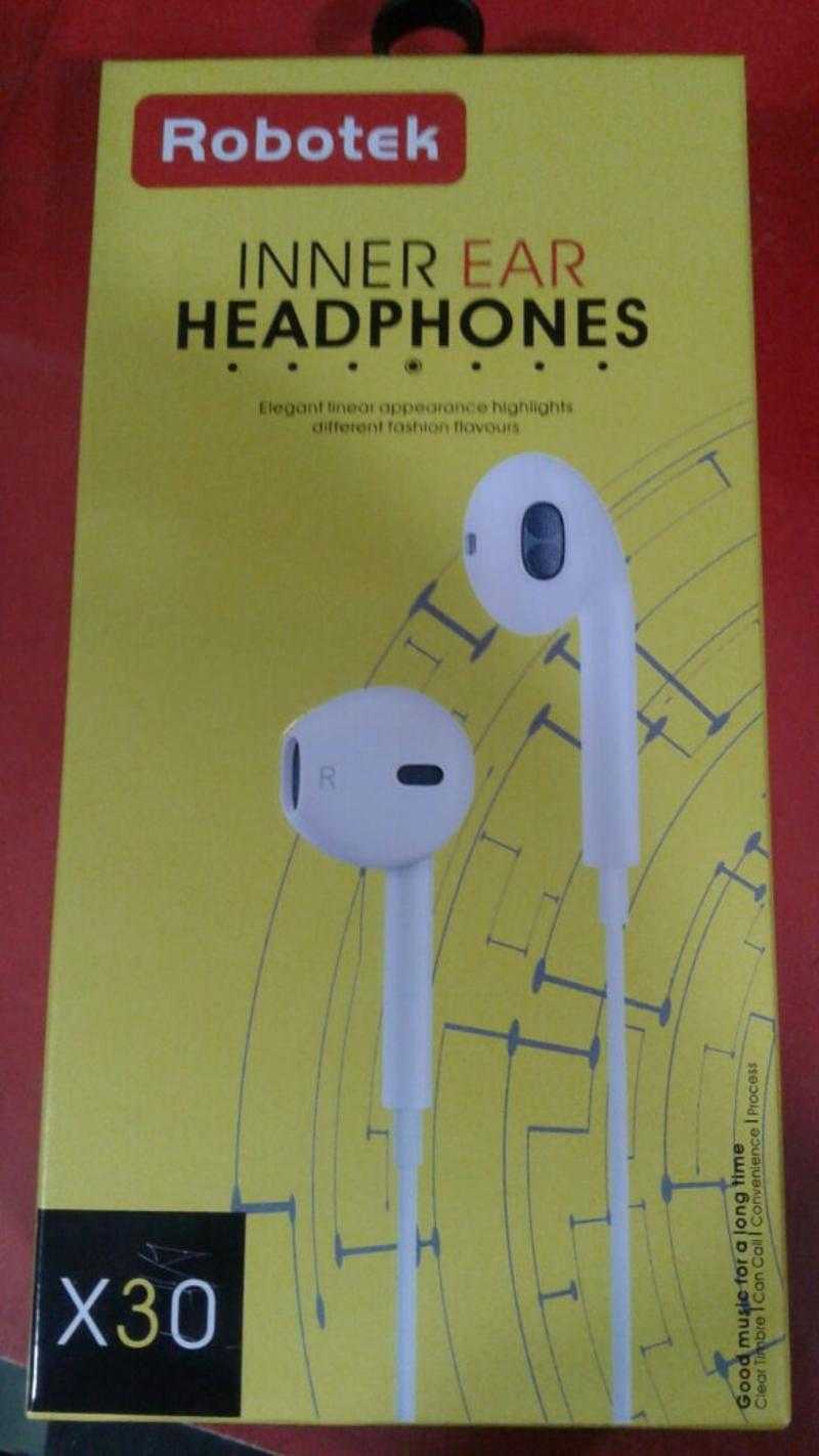 Robotek X30 Universal Inner Ear Headphone .Super Sound Qualitu