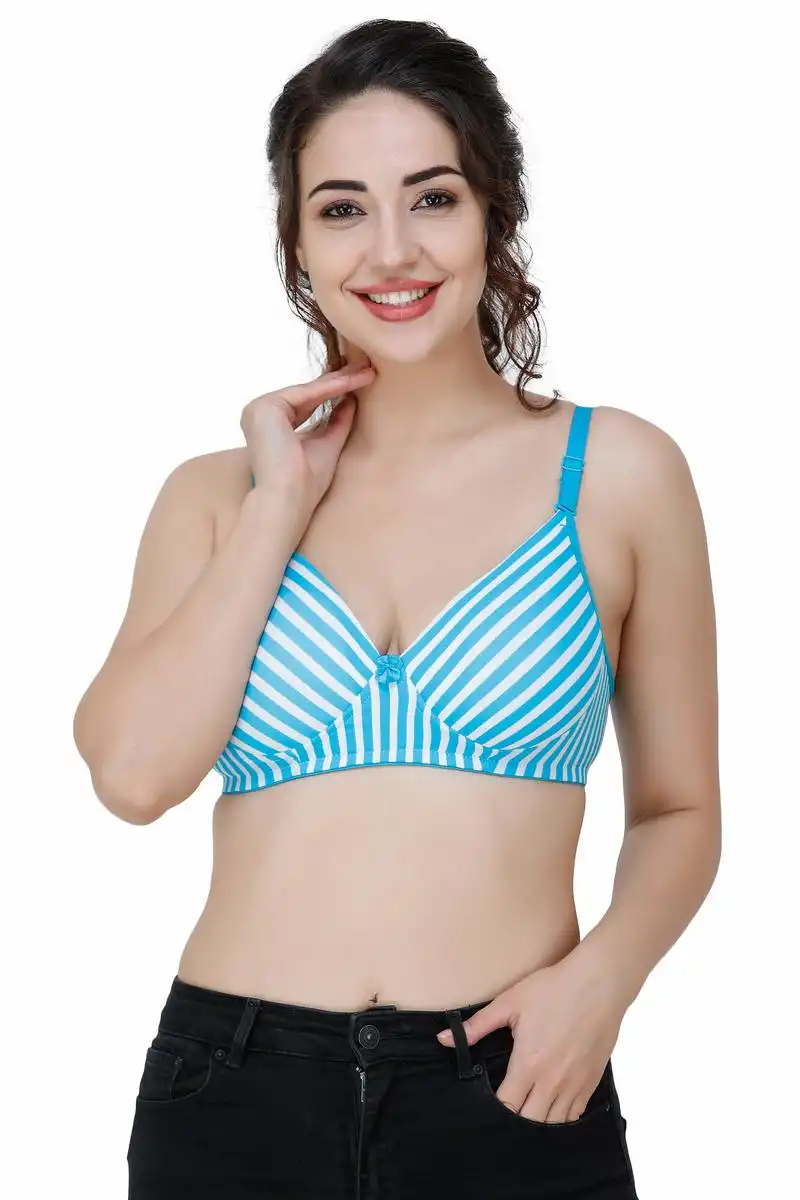 College Girl Polymaid Nylon Striped/Lining Heavy Padded Heavily Padded for  Women