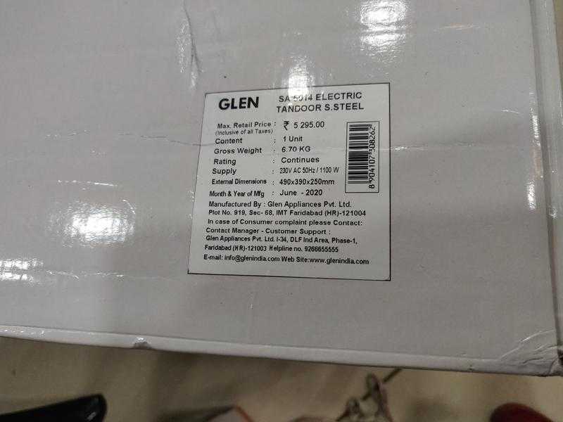 Glen GL 5014 Stainless Steel Electric Tandoor Grill Silver