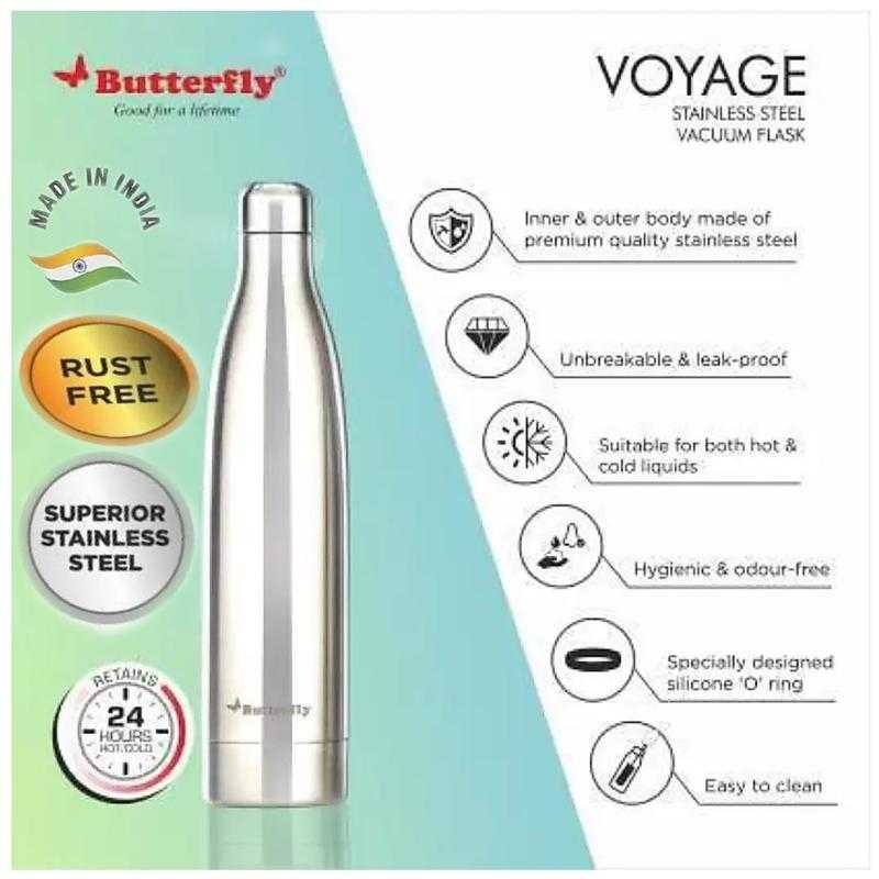 Butterfly Voyage Stainless Steel Bottle Flask Thermos 1000 ml