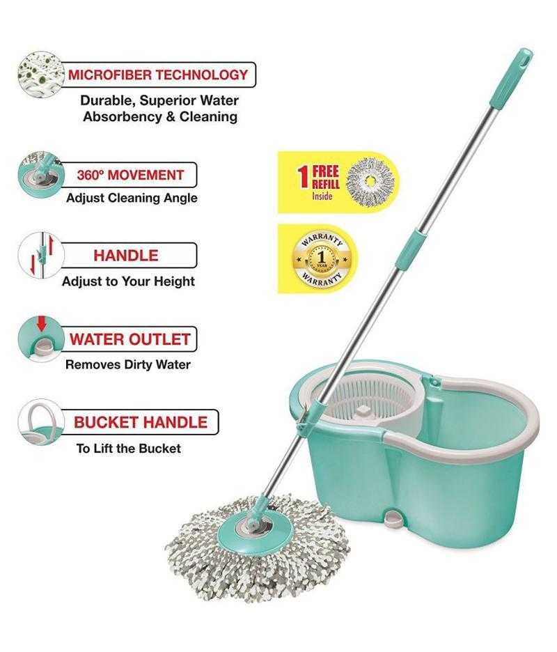 Spotzero Milton smart spin mop Bucket Mop Plastic Jali Pack of