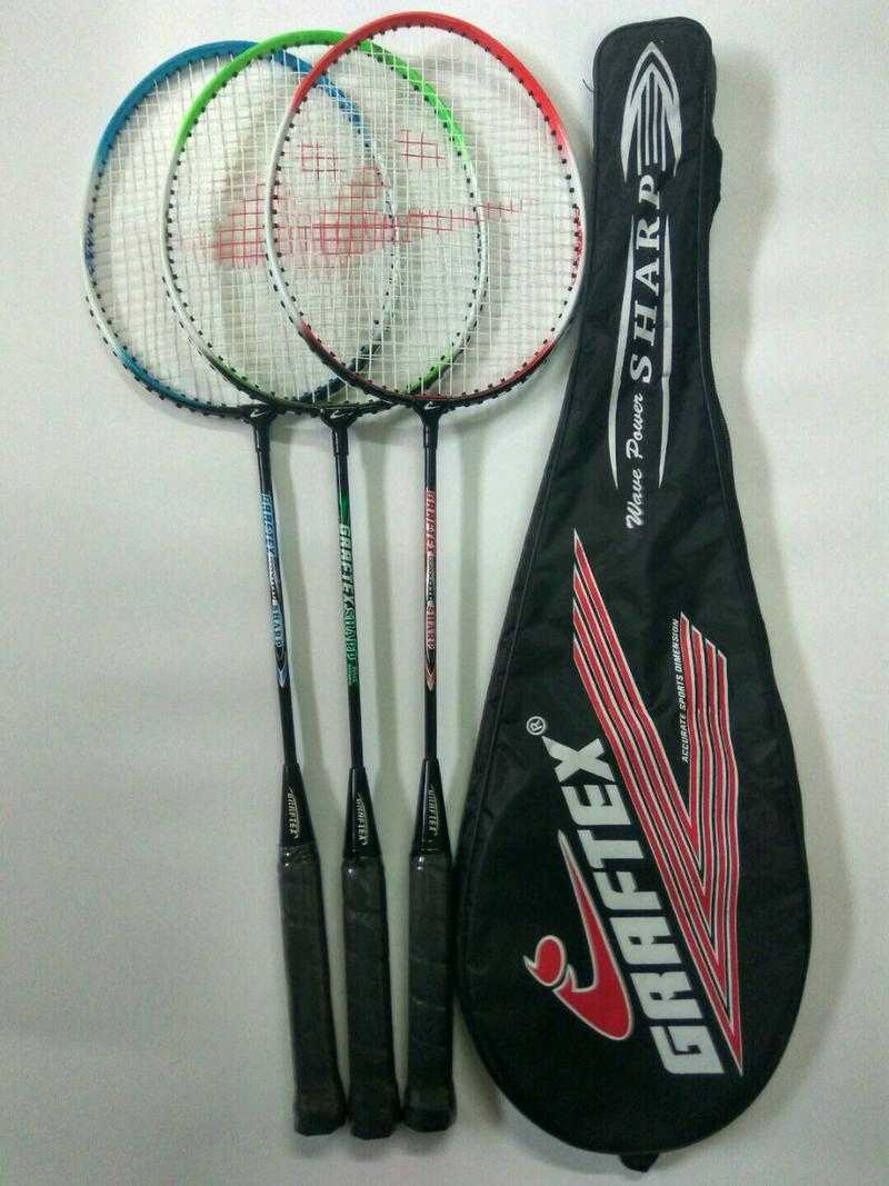 Graftex Sharp Strung Aluminium Badminton Racquet Assorted Width