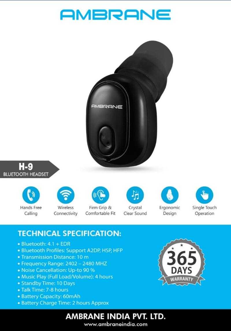 Ambrane bluetooth cheap headset h9