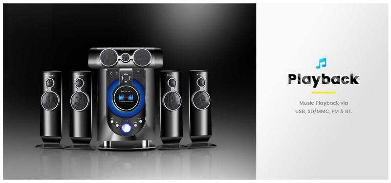 Zebronics WHALE BTRUCF 180 W Black 5.1 Channel Wireless Home