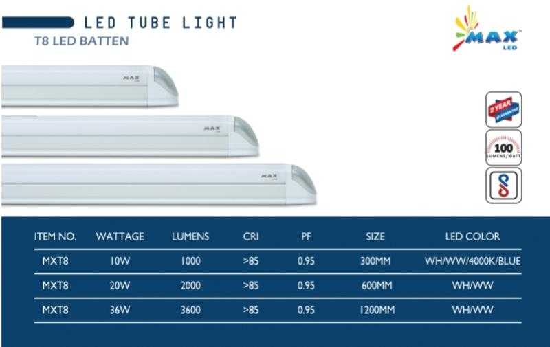 Led tube light max sale wattage