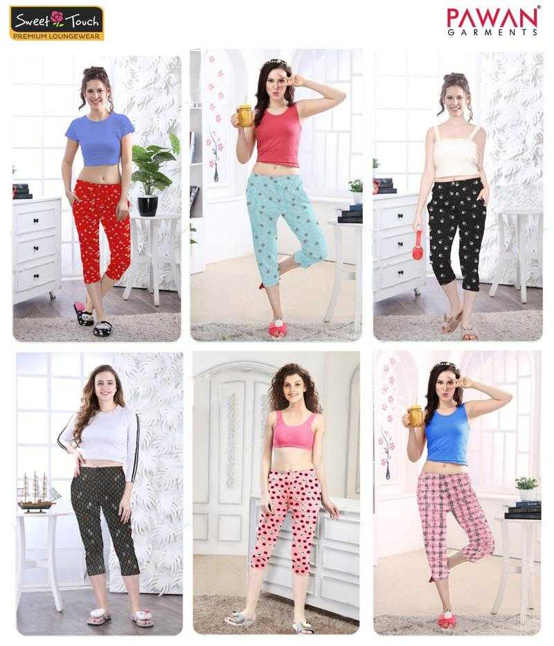 Sweet Touch Cotton Printed Straight / Regular Capri for Women