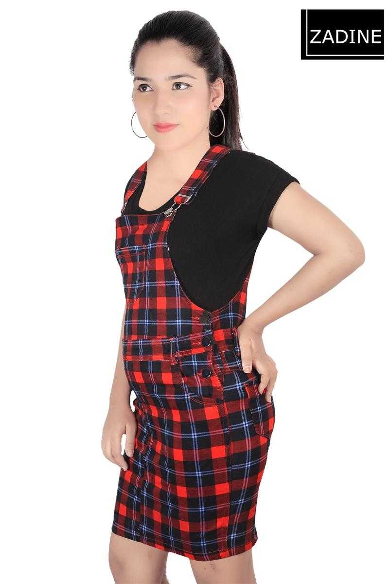 Checkered dungaree online dress