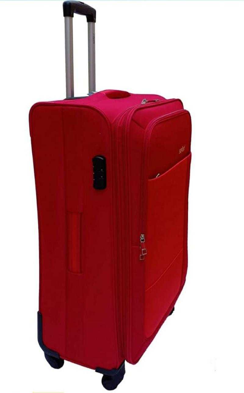 Red Safari Luggage Trolley Bag