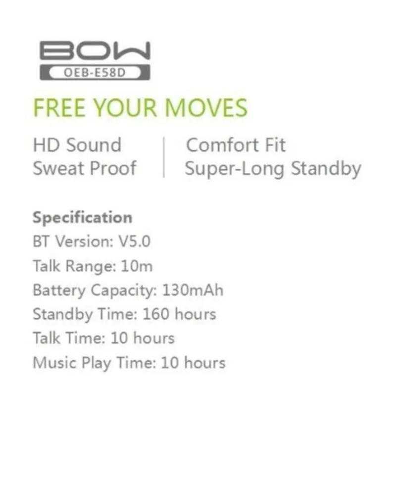 oraimo OEB E58D Wireless Bluetooth Over the Ear With mic Yes