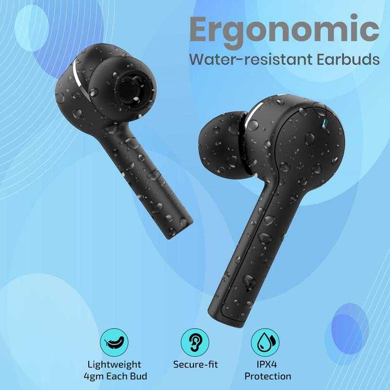 Ptron Bassbuds Lite V2 Wireless Bluetooth In the Ear Black