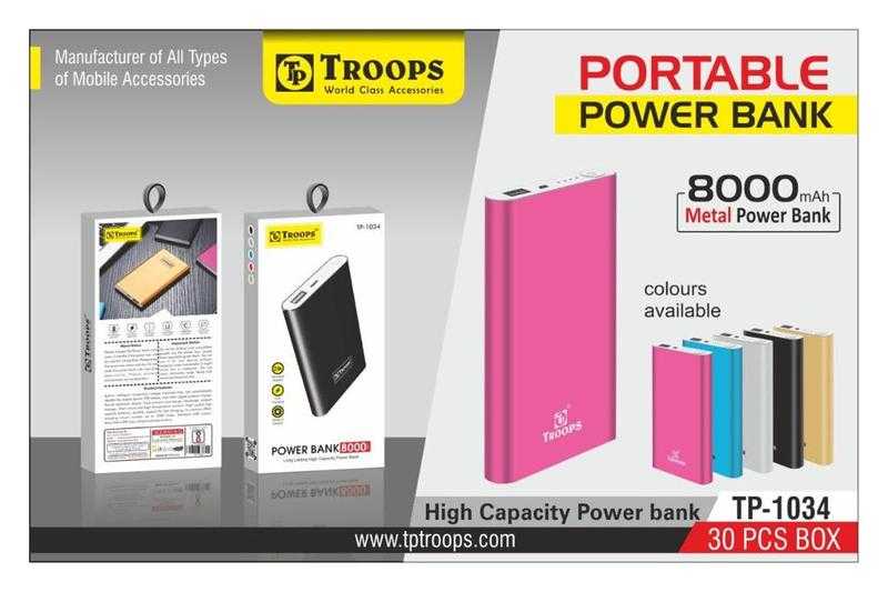 Troops TP 1034 8000 mAh Power Bank Black Red Udaan B2B