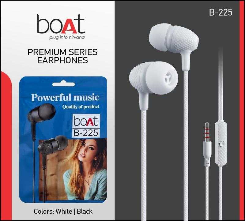 Boat B 225 Wired In the Ear With mic Yes Black White