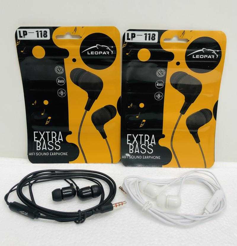 LEOPAR LP 118 Wired In the Ear With mic Yes Black White