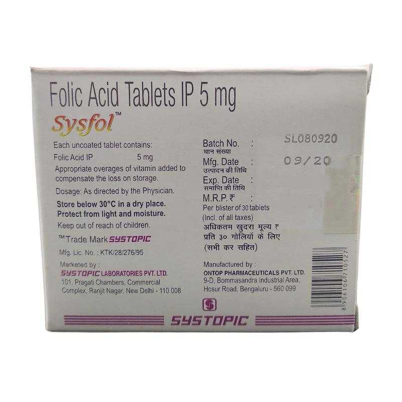 SYSFOL Tablet 30 EACH of 1 Udaan B2B Buying for Retailers