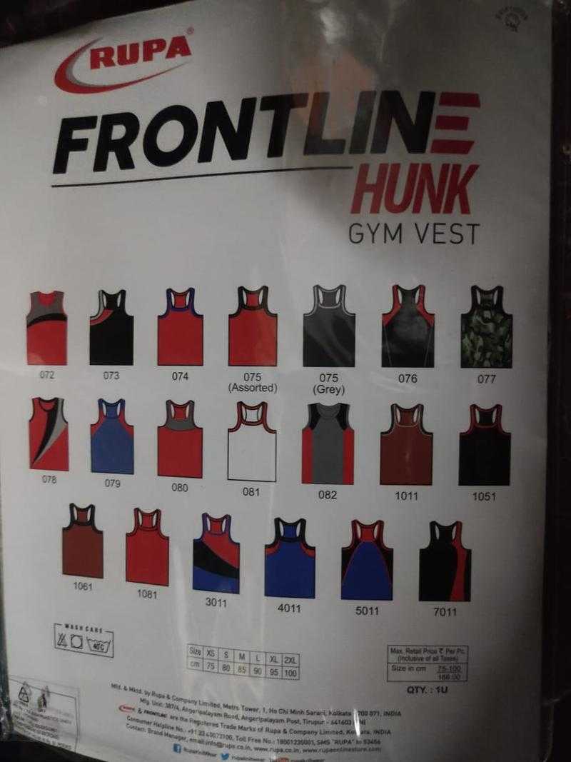 Rupa Frontline Hunk Cotton U Neck Gym Vest for Men Udaan B2B