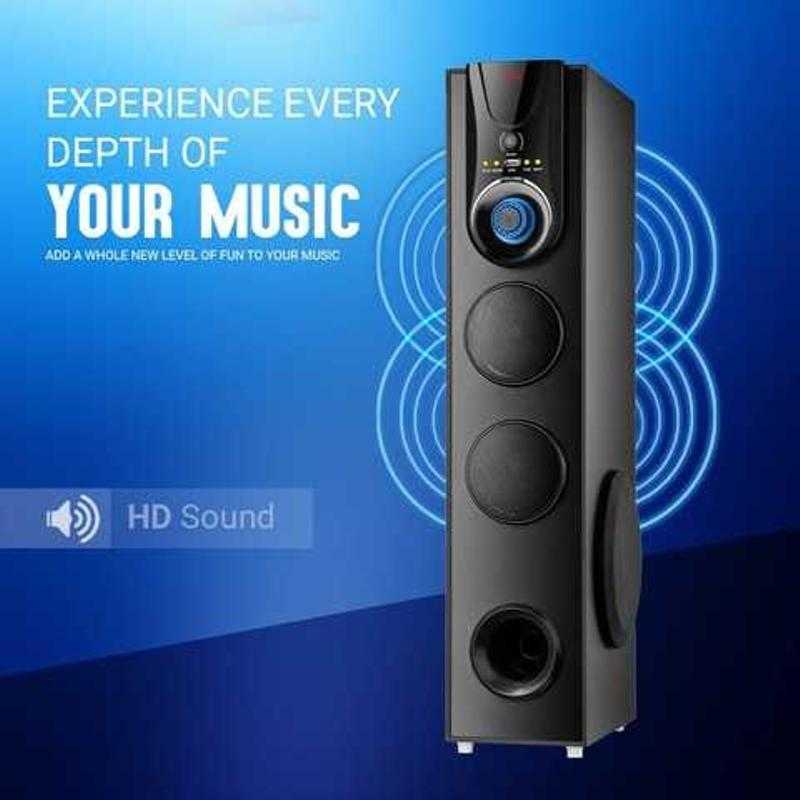 I Kall IK 007 70 W Black 2.0 Channel Wireless Tower Speaker