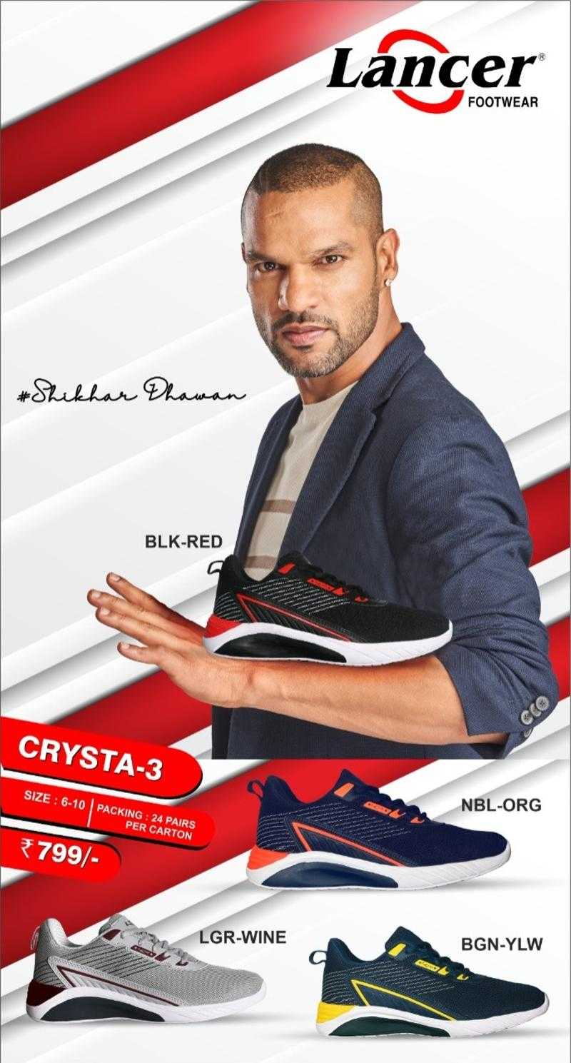 Lancer CRYSTA 3NBL ORG 799 Mesh Sports Wear Running Shoes Navy