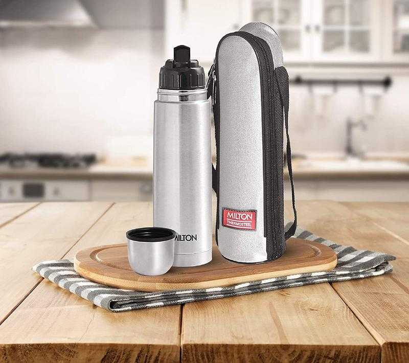 MILTON Thermosteel With Flip Lid Stainless Steel Bottle Flask