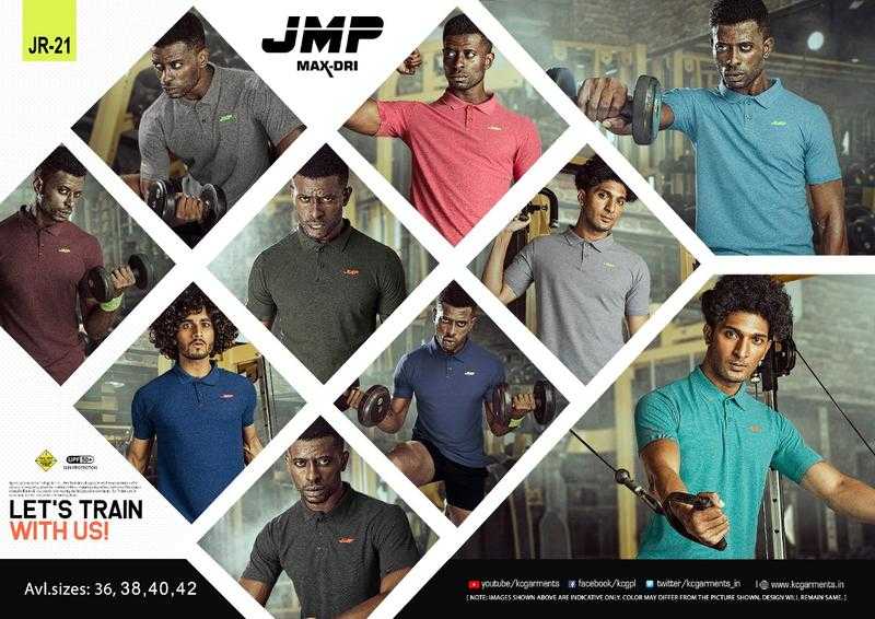 JMP Polyester Polo Neck Dry Fit T Shirt Sports T Shirt Gym T