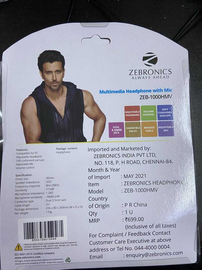 Zebronics 1000hmv outlet