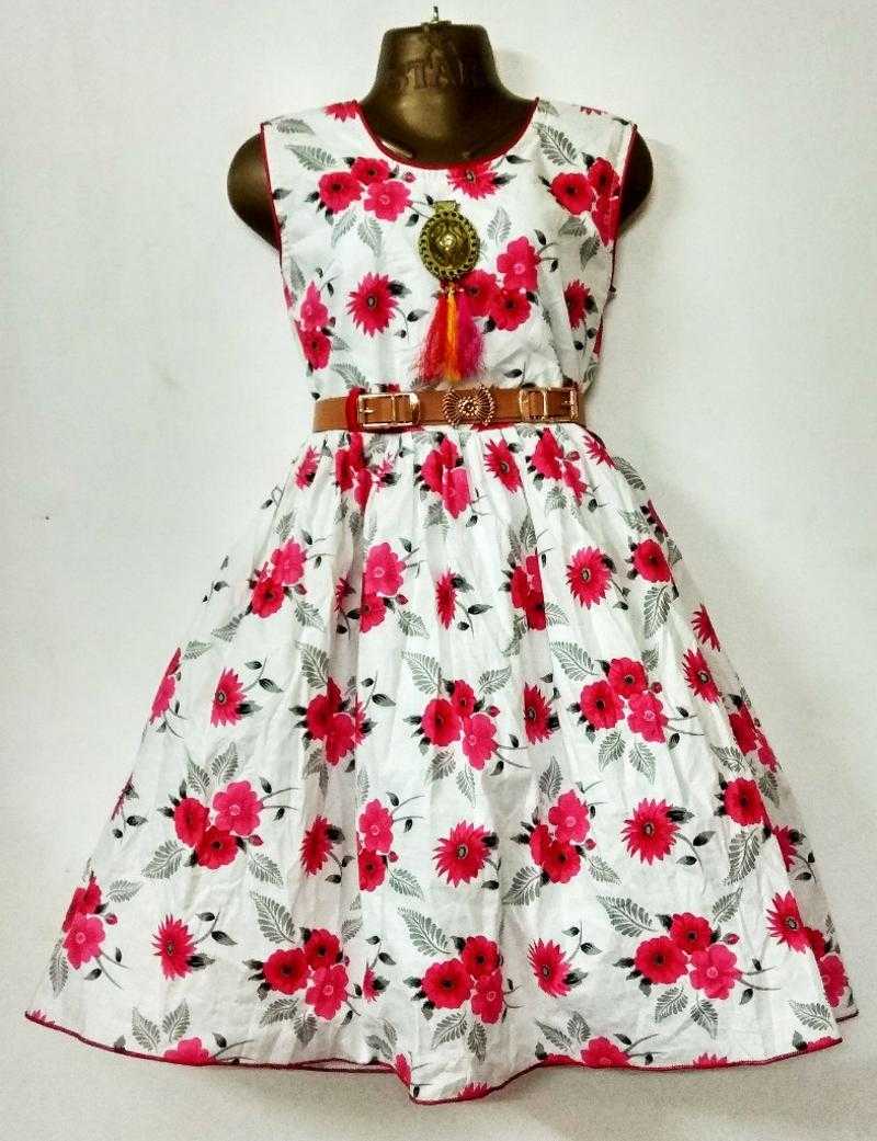 Senorita Kids Cotton Fancy Frock with Belt For Girls Udaan B2B
