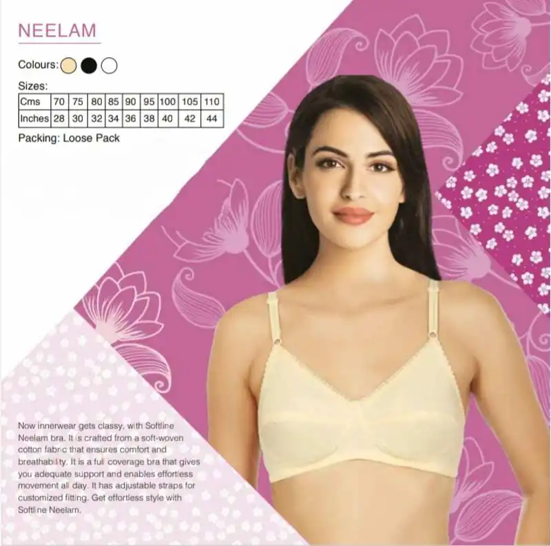 Rupa Softline Cotton Solid / Plain Non Padded Cage Bra for Women