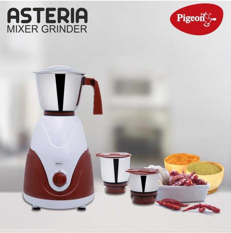 Pigeon Asteria 3 SS Jars 550 W Hybrid Winding Tower Shape Mixer