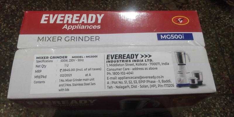 Eveready mg500i top mixer grinder