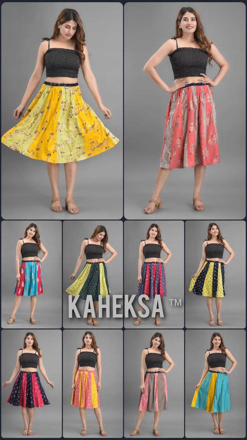 Kaheksa Casual Wear Printed Mini Above Knee Length Flared A