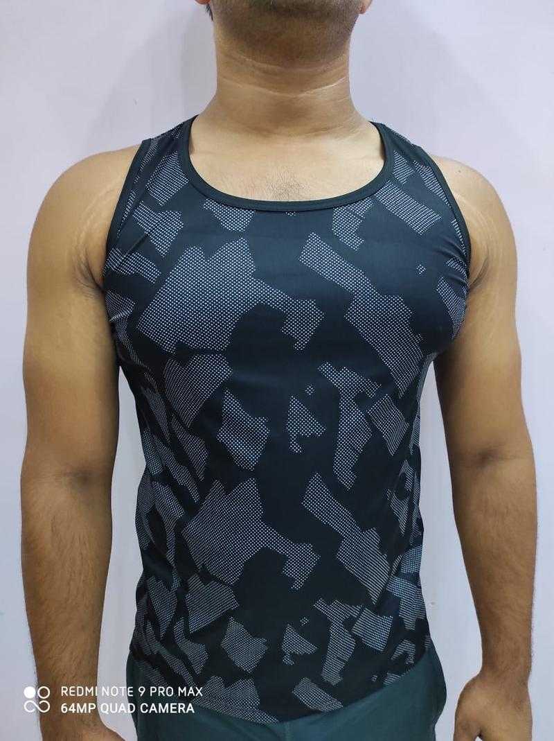 RIA APPARELS Printed Round Neck Gym COMBOS Vest for Men - Pack of 2