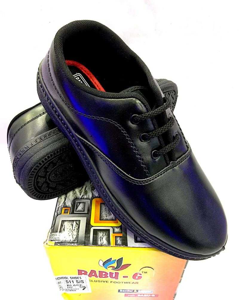 Babu G 511 Rexine Formal Shoes Black Black Black 4 UK 21 EU