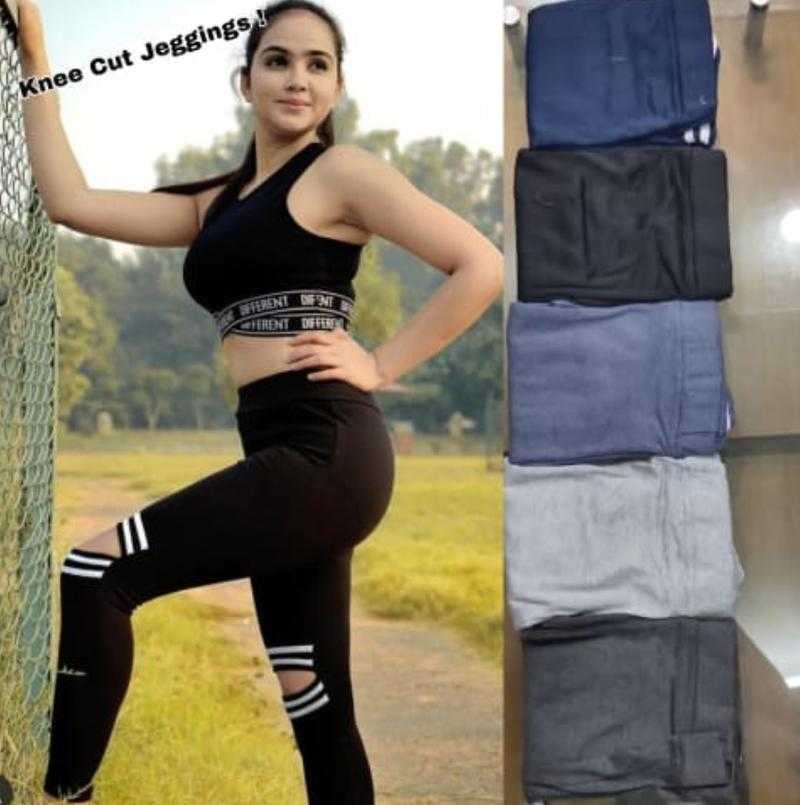 Knee new arrivals cut jeggings
